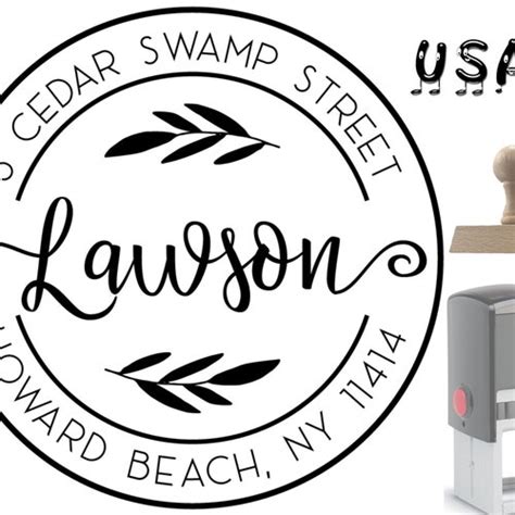 Personalized Address Stamp Self Ink 3 Line Self Inking Modern Etsy Canada