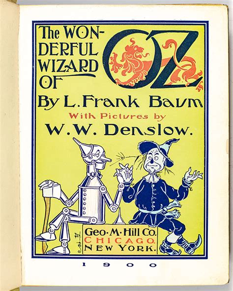 The Wonderful Wizard Of Oz L Frank Baum First Edition Rare