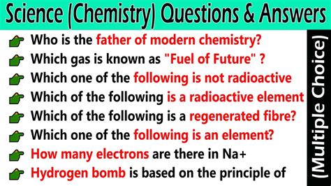 Science Chemistry General Knowledge Questions And Answers Chemistry Science Gk Science Gk