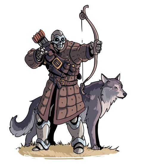 Art Sundown Warforged Ranger And Their Wolf Ajaad Rdnd