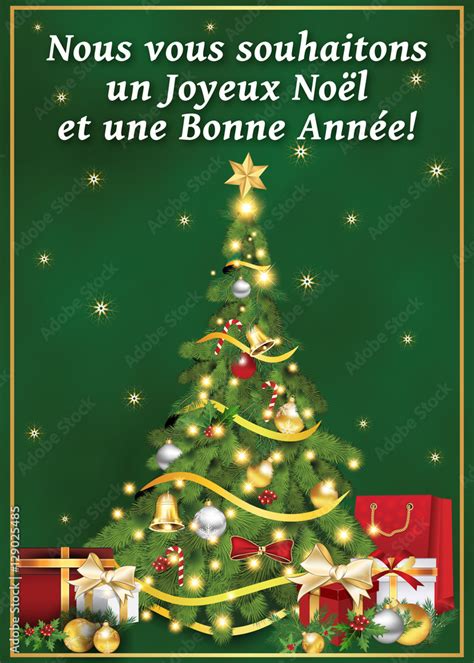 Carte De Voeux Pour Le Nouvel An Joyeux Noël Et Une Bonne Année