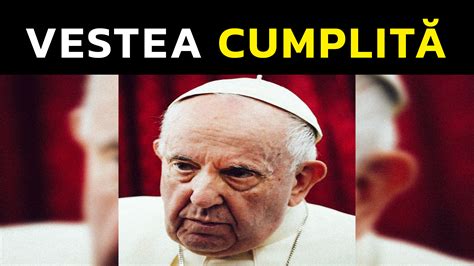 Vestea Tragic Acum A Ajuns Papa Francisc A Reonet