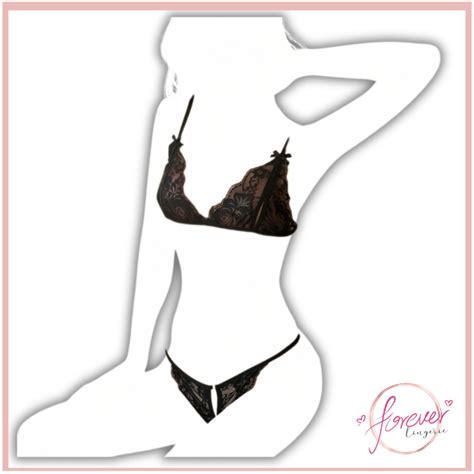 Jual Forever Lingerie Set Bra Dan G String Transparant Pita Bunga 1001