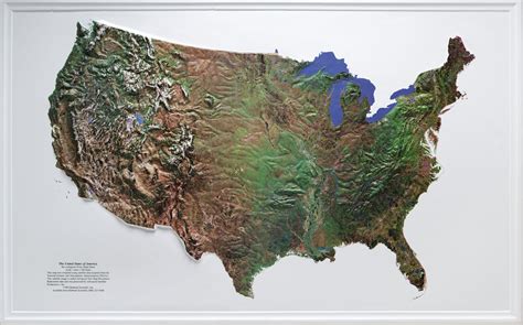 US Satellite 3D Raised Relief Map – GeoMart