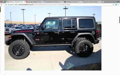 Jeep Wrangler With 35s On A 3 1 4 Inch Lift