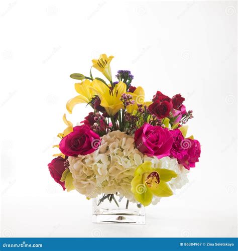 Mixed flowers arrangement stock image. Image of birthday - 86384967