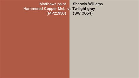 Matthews Paint Hammered Copper Met MP21956 Vs Sherwin Williams