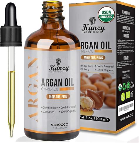 Kanzy Argan Oil Of Morocco Ml Organic Moroccan Hair Oil For Dry