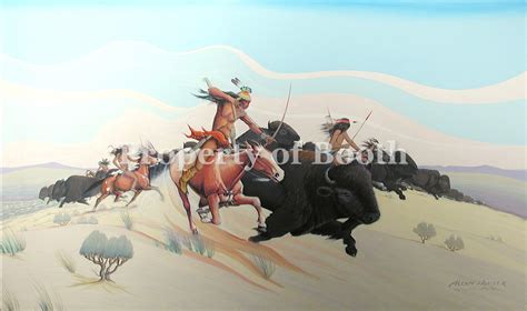 Allan Capron Houser Buffalo Hunt Acrylic On Canvas X