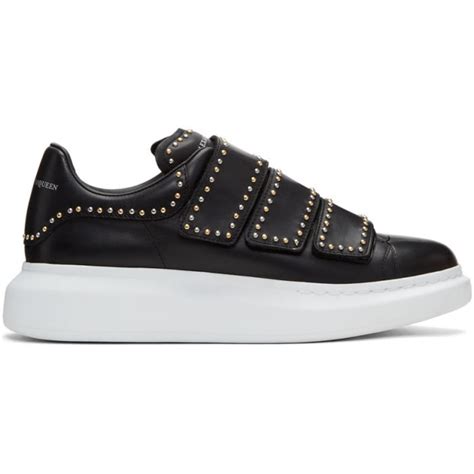 Alexander Mcqueen Black Studded Straps Oversized Sneakers Alexander Mcqueen