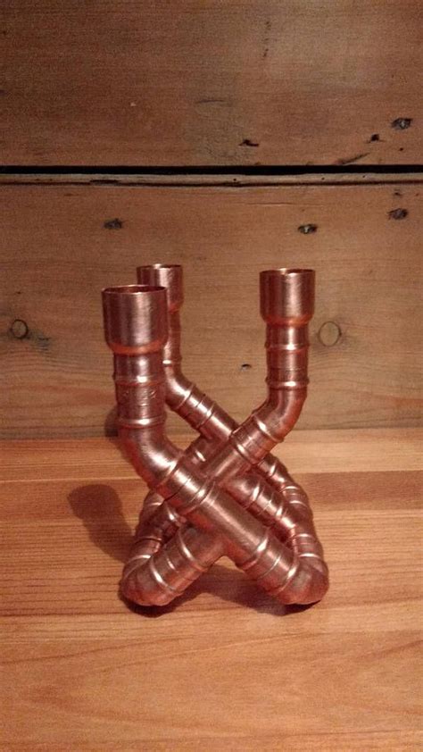 Copper Pipe Candelabra Candle Holder L Mpada Diy Lumin Rias De Pvc