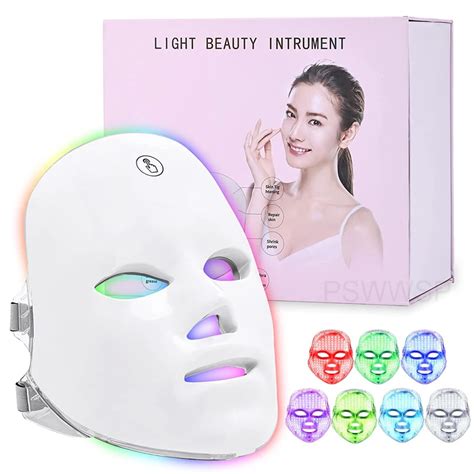 Masque Facial LED 7 Couleurs Th Rapie Photonique Soin De La Peau Outils