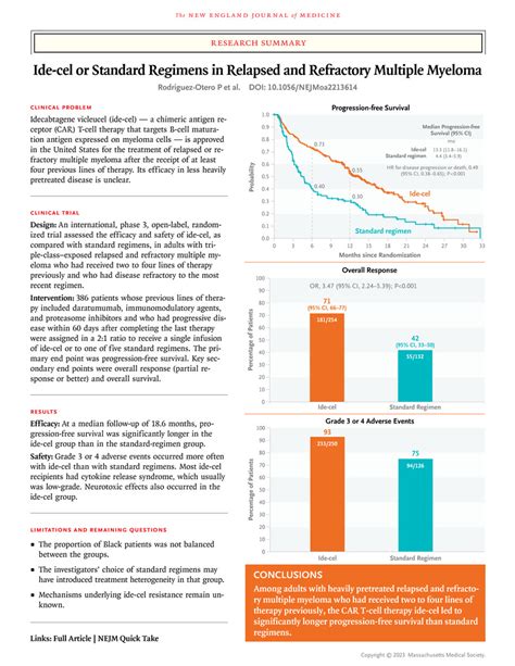 Ide Cel Or Standard Regimens In Relapsed And Refractory Multiple