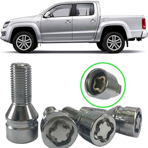 Kit Jogo De Parafusos Roda Antifurto Segredo Vw Amarok Submarino