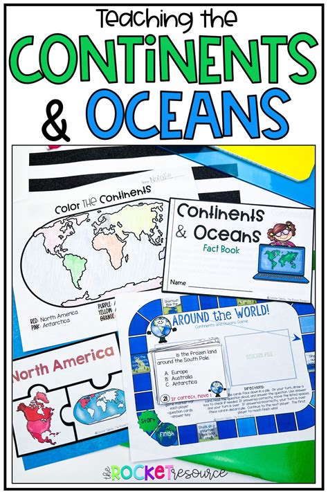 Continents And Oceans Of The World Puzzle Sheet Teaching Resources