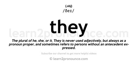 Pronunciation Of They Definition Of They Youtube