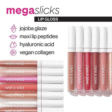 Wet N Wild Mega Slicks Lip Gloss Long Lasting High Shine Hyaluronic