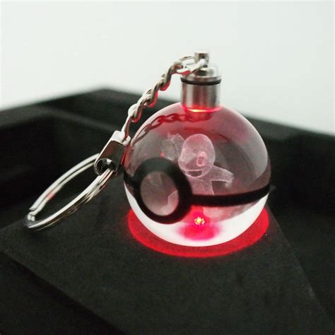 Glowing Charmander D Crystal Pokeball Keyring Custom Keychain