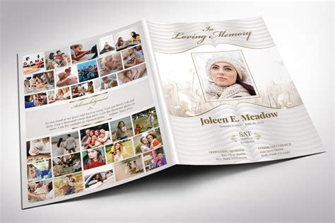 Loving Tabloid Funeral Program Template For Canva V1 Quill Gray