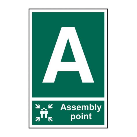 Assembly Point A Sign Self Adhesive Semi Rigid PVC 200mm X 300mm RSIS