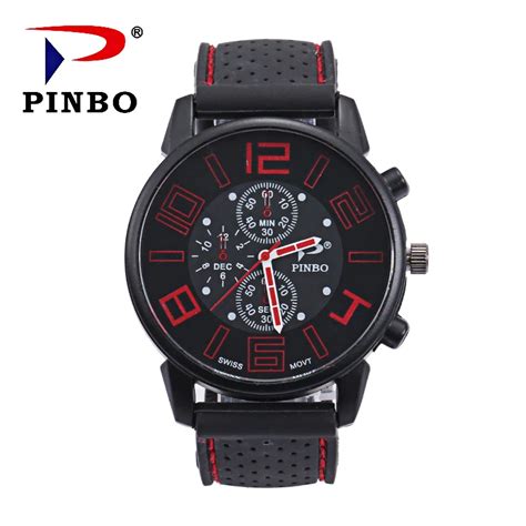 Pinbo Fashion Chronograph Sport Mens Watches Top Brand Luxury Quartz