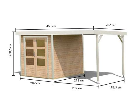 Karibu Hybrid Gartenhaus Jupiter A M Anbaudach Mm Elementhaus