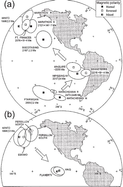 Comparison Of Paleomagnetic Poles For Ungava Dykes Of This Study With