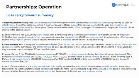 Loss Carryforward Summary Video Examprep Ai Cpa Review