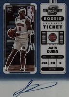 Jalen Duren 2022 Contenders Optic 111 Rookie Ticket Auto Blue 49