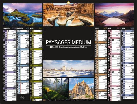 Calendrier Bancaire Paysages Medium Publicitaire Calendriers