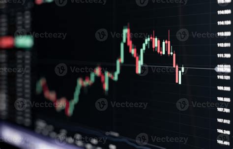 Stock Market Graph Chart On Digital LED Display Red And Green Candle