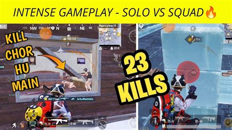 Intense 23 Kills Solo Vs Squad Gameplay🔥super Angry Squad😂legit Pubgbgmi Gameplay🔥 Youtube