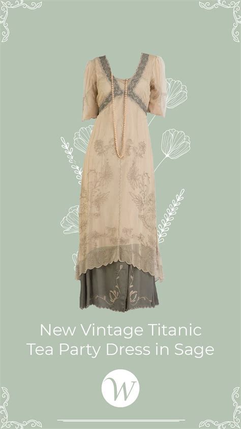 New Vintage Titanic Tea Party Dress In Sage By Nataya Tea Party Dress Vintage Inspired