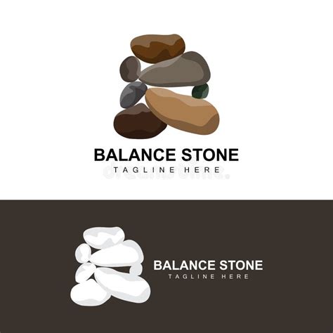 Stacked Stone Logo Design Balancing Stone Vector Building Material