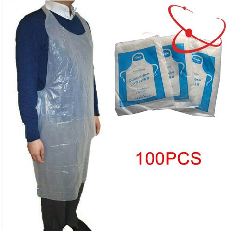 100pcs Disposable Aprons Waterproof Oil Proof Antifouling Plastic