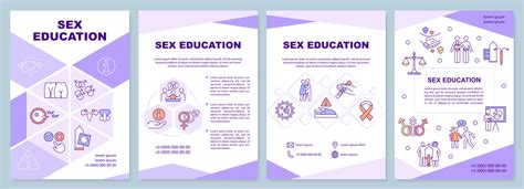 Sex Education Awareness Purple Brochure Template Leaflet Design With Linear Icons Editable 4