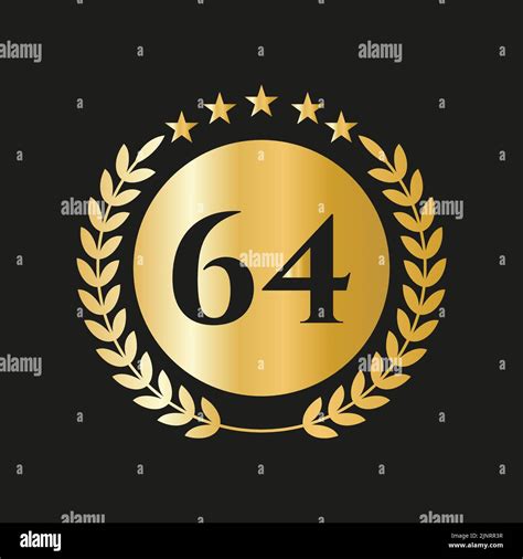 64 Years Anniversary Celebration Icon Vector Logo Design Template With ...