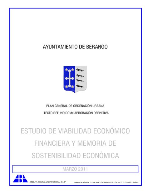 Estudio De Viabilidad EconÓmico Financiera Y Memoria