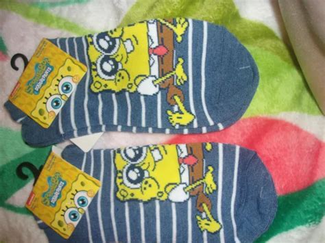 Spongebob Squarepants Nickelodeon Lot Pairs No Show Socks Shoe Size