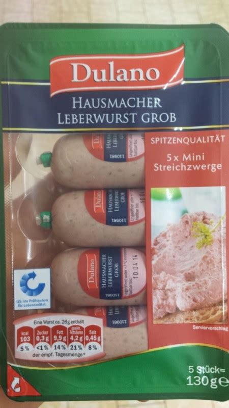 Dulano Lidl Streichzwerge Hausmacher Leberwurst Grob