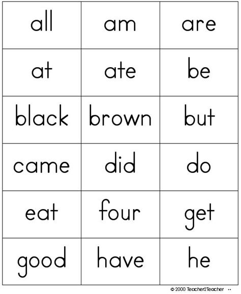 Dolch Sight Words Printable Flash Cards Images And Photos Finder