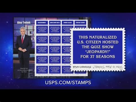 Former Jeopardy Host Alex Trebek Honored With Postal Stamp Youtube