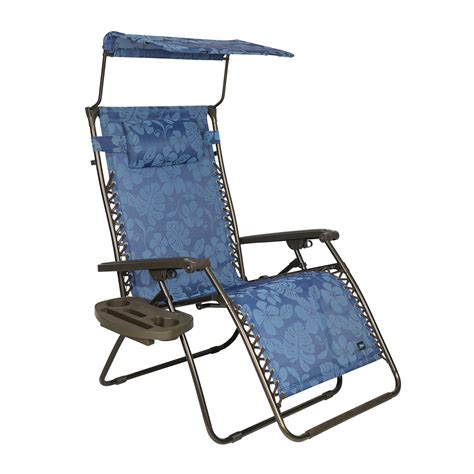 Bliss Hammocks 33 In Wide XXL Zero Gravity Chair W Adjustable Canopy