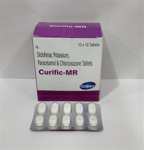 Curific MR Diclofenac Potassium 50mg Paracetamol 325mg Chlorzoxazone