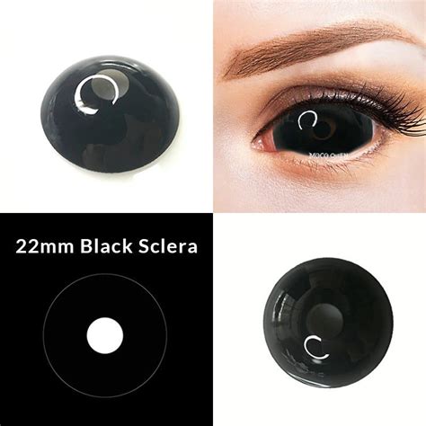 Black Sclera Contacts Lenses Black 22mm Full Eye Contacts Lens — Moco