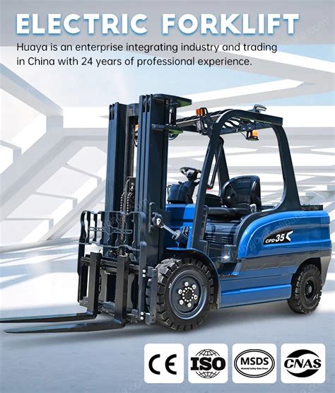 Ce Msds Huaya Popular Electric Forklift 3 3 5 Ton Cpd35 3500 Kg Battery