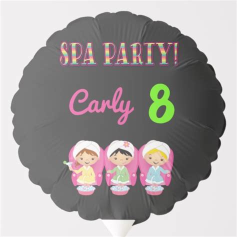 Spa Party Colorful Birthday Girl Balloon