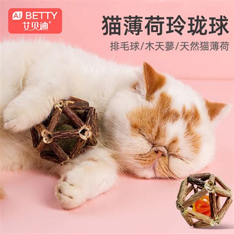 猫咪玩具自嗨木天蓼球玲珑球磨牙棒耐啃咬猫薄荷球逗猫棒猫猫用品虎窝淘