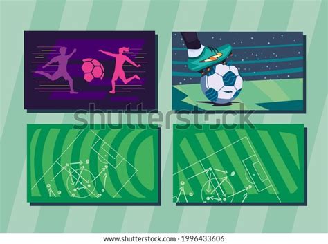 Soccer Football Banners Set Stock Vector Royalty Free 1996433606