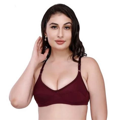 Push Up Maroon Cotton Hosiery Embroidered Ladies Bra At Rs 60piece In Tronica City